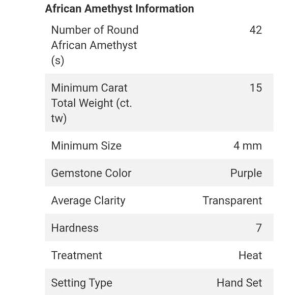 African Amethyst ✦ 15ctw Bangle Bracelet ✦ Platinum Bond 8" Purple Silver NWT - Picture 5 of 7